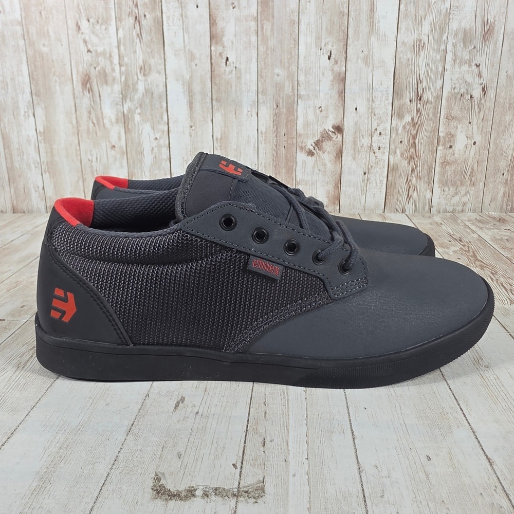 Etnies Jameson Mid Crank Mens 10 Dark Grey Black Red‎  Bike Shoes 4101000549